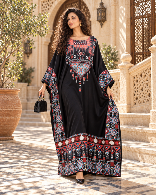 Bedouin Spirit kaftan, standing front view